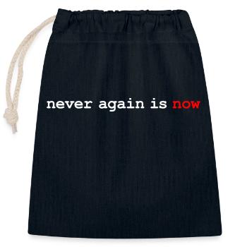 never again is now - Verschließbarer Geschenkbeutel aus Baumwolle (25x30cm) - Navy - Vorne