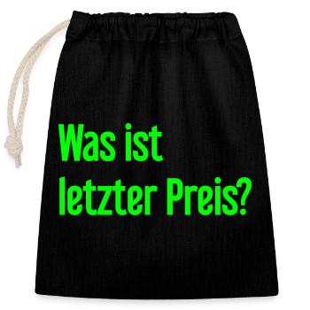 What is last price? - Closable cotton gift bag (25x30cm) - black - Front