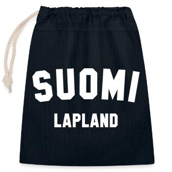 LAPONDE, Suomi, Finlande - Sac cadeau en coton avec cordon (25 x 30 cm) - bleu marine - Devant