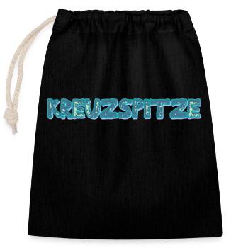 Mount Kreuzspitze - Closable cotton gift bag (25x30cm) - black - Front