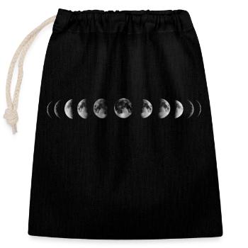 Moon Phases - Closable cotton gift bag (25x30cm) - black - Front