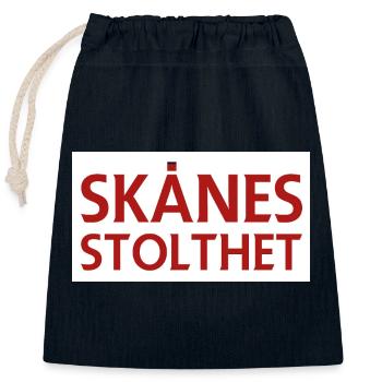 Skåne's pride - Closable cotton gift bag (25x30cm) - navy - Front