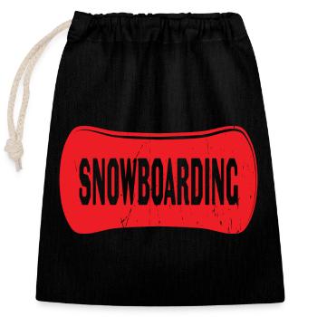 Snowboarding - Verschließbarer Geschenkbeutel aus Baumwolle (25x30cm) - Schwarz - Vorne