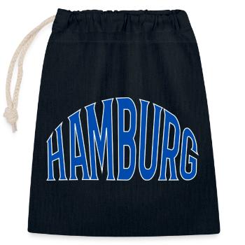 Hamburg - Closable cotton gift bag (25x30cm) - navy - Front
