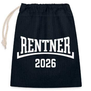 Rentner 2026 (Rente / Ruhestand / Konkav / White) - Verschließbarer Geschenkbeutel aus Baumwolle (25x30cm) - Navy - Vorne