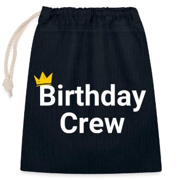 Birthday Crew - Verschließbarer Geschenkbeutel aus Baumwolle (25x30cm) - Navy - Vorne