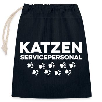 Katzen Servicepersonal lustig - Verschließbarer Geschenkbeutel aus Baumwolle (25x30cm) - Navy - Vorne