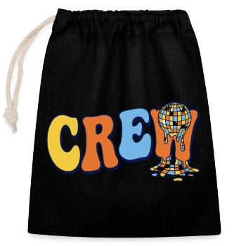 Retro Crew Disco Ball Party Team Cohesion - Closable cotton gift bag (25x30cm) - black - Front