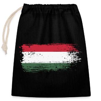 Hungarian Brush Flag - Closable cotton gift bag (25x30cm) - black - Front