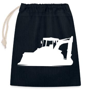 Baggerfahrer und Baugeräteführer Silhouette – - Verschließbarer Geschenkbeutel aus Baumwolle (25x30cm) - Navy - Vorne