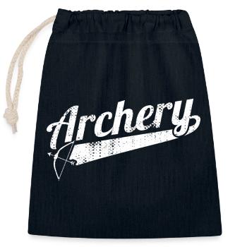 Archery - Closable cotton gift bag (25x30cm) - navy - Front