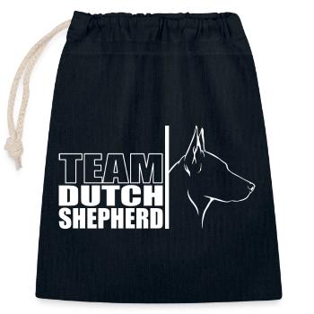 TEAM Berger Hollandais Chien Chien Wilsigns - Sac cadeau en coton avec cordon (25 x 30 cm) - bleu marine - Devant