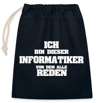 Arbeit Informatiker - Verschließbarer Geschenkbeutel aus Baumwolle (25x30cm) - Navy - Vorne