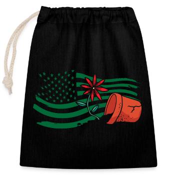 American Gardener Plant Lover Plants - Closable cotton gift bag (25x30cm) - black - Front