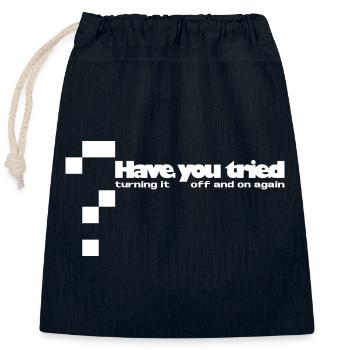 Have you tried... - Sac cadeau en coton avec cordon (25 x 30 cm) - bleu marine - Devant