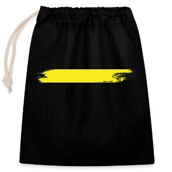 Peinture blob splash peinture peintre cadeau rayures jaune - Sac cadeau en coton avec cordon (25 x 30 cm) - noir - Devant
