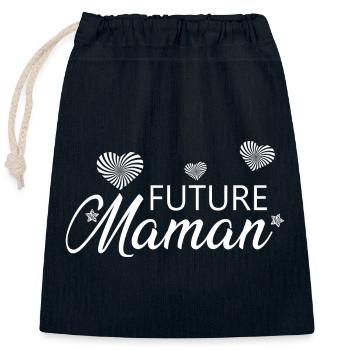 Future Maman - Sac cadeau en coton avec cordon (25 x 30 cm) - bleu marine - Devant