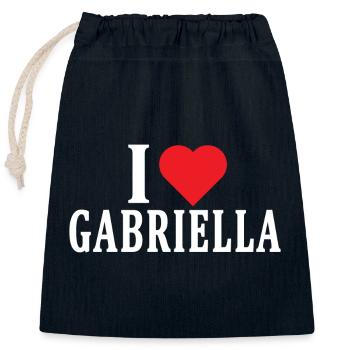 t-shirt I love Gabriella t-shirt gift idea - Closable cotton gift bag (25x30cm) - navy - Front