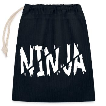 Ninja - Verschließbarer Geschenkbeutel aus Baumwolle (25x30cm) - Navy - Vorne