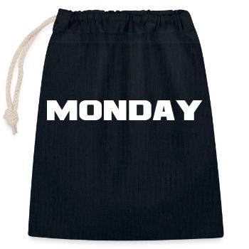Monday - Closable cotton gift bag (25x30cm) - navy - Front