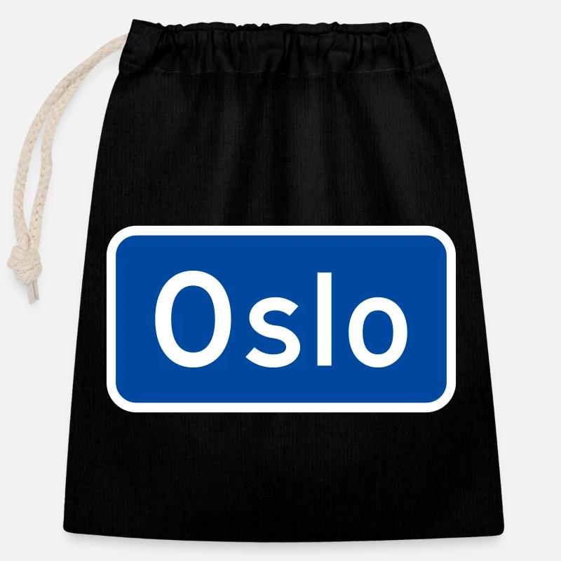 Oslo - Verschließbarer Geschenkbeutel aus Baumwolle (25x30cm) - Schwarz
