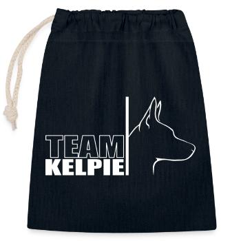 TEAM Kelpie Hunde Hund Hütehunde Wilsigns - Verschließbarer Geschenkbeutel aus Baumwolle (25x30cm) - Navy - Vorne