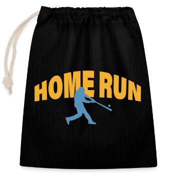 HOME RUN - Closable cotton gift bag (25x30cm) - black - Front