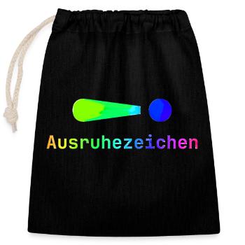 Ausruhezeichen | Schlafen | Faul | Müde | Lustig - Verschließbarer Geschenkbeutel aus Baumwolle (25x30cm) - Schwarz - Vorne