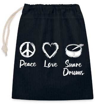 Peace Love Caisse claire - Sac cadeau en coton avec cordon (25 x 30 cm) - bleu marine - Devant