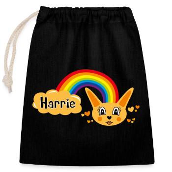 Harrie Cabbage by Helfspawn - Closable cotton gift bag (25x30cm) - black - Front