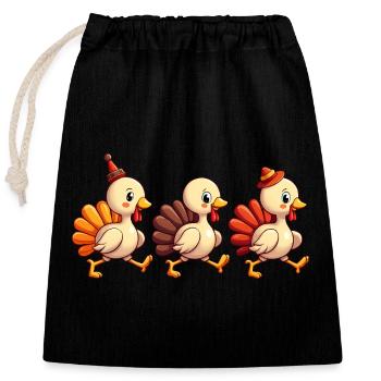 Thanksgiving Truthahn Baby - Verschließbarer Geschenkbeutel aus Baumwolle (25x30cm) - Schwarz - Vorne