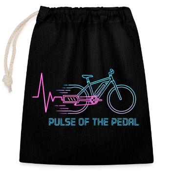 Neon Pulse Bicycle Graphic - Closable cotton gift bag (25x30cm) - black - Front