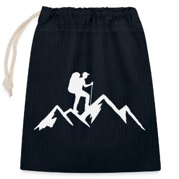 Wandern Alpen Berge Outdoor Wanderung Hiking - Verschließbarer Geschenkbeutel aus Baumwolle (25x30cm) - Navy - Vorne