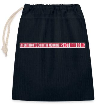 ne me parle pas - Sac cadeau en coton avec cordon (25 x 30 cm) - bleu marine - Devant