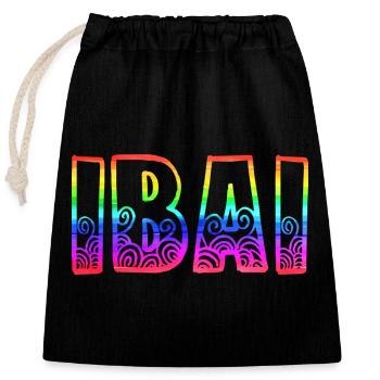 ibai rs regenbogen - Verschließbarer Geschenkbeutel aus Baumwolle (25x30cm) - Schwarz - Vorne