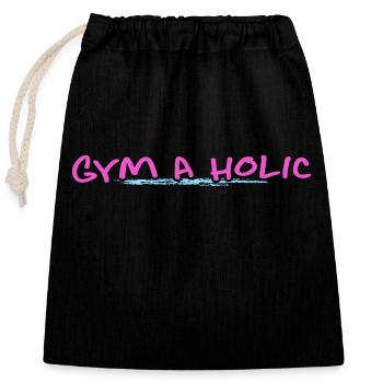 gymnastique calisthénique pas d’excuses Gymaholic - Sac cadeau en coton avec cordon (25 x 30 cm) - noir - Devant