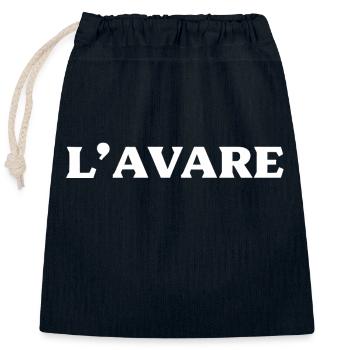 L'Avare - Sac cadeau en coton avec cordon (25 x 30 cm) - bleu marine - Devant