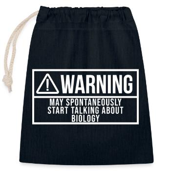 Biology - Closable cotton gift bag (25x30cm) - navy - Front