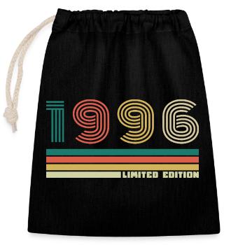 30 Années 1996 Vintage Rétro Anniversaire - Sac cadeau en coton avec cordon (25 x 30 cm) - noir - Devant