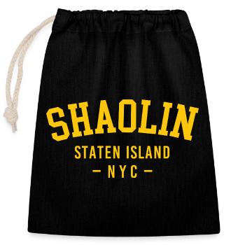 Shaolin Staten Island NYC Wu Ära Hip Hop Hommage - Verschließbarer Geschenkbeutel aus Baumwolle (25x30cm) - Schwarz - Vorne