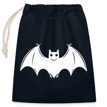 Bat - Closable cotton gift bag (25x30cm) - navy - Front