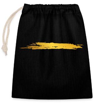 Peinture blob splash peinture peintre cadeau rayures or - Sac cadeau en coton avec cordon (25 x 30 cm) - noir - Devant