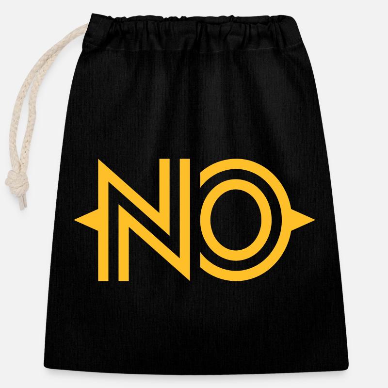 NO - Closable cotton gift bag (25x30cm) - black