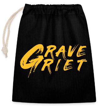 Grave Griet - Antwerpener Dialekt - Verschließbarer Geschenkbeutel aus Baumwolle (25x30cm) - Schwarz - Vorne