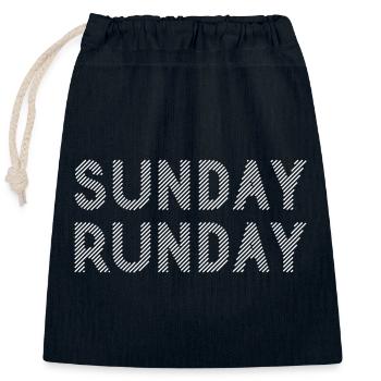 Sunday Runday - Closable cotton gift bag (25x30cm) - navy - Front