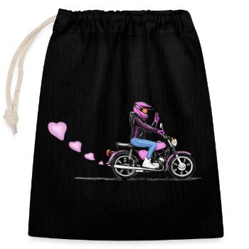 Simson Girl - Verschließbarer Geschenkbeutel aus Baumwolle (25x30cm) - Schwarz - Vorne