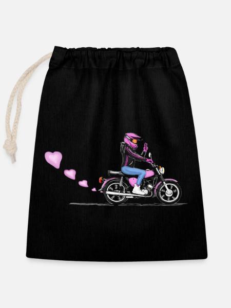 Simson Girl - Verschließbarer Geschenkbeutel aus Baumwolle (25x30cm) - Schwarz