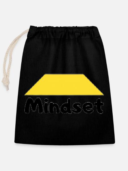 Mindset - Verschließbarer Geschenkbeutel aus Baumwolle (25x30cm) - Schwarz