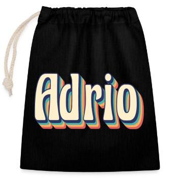 Adrio t-shirt t-shirt rétro idée cadeau vintage - Sac cadeau en coton avec cordon (25 x 30 cm) - noir - Devant