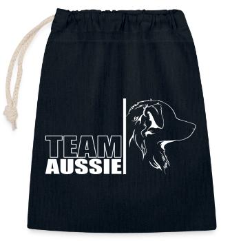 TEAM Aussie Dogs Australian Shepherd Wilsigns - Closable cotton gift bag (25x30cm) - navy - Front